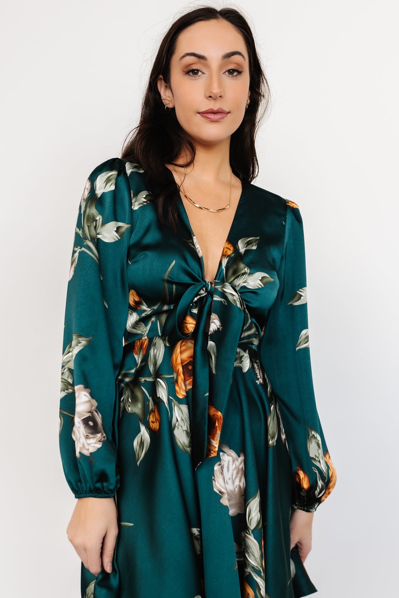 Woodbury Satin Mini Dress | Deep Topaz Floral - Baltic Born