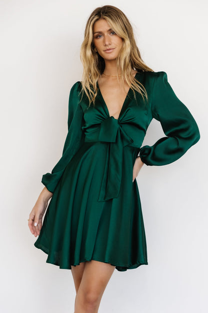 Woodbury Satin Mini Dress | Green - Baltic Born