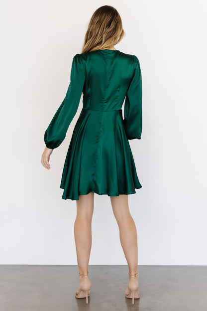 Woodbury Satin Mini Dress | Green - Baltic Born