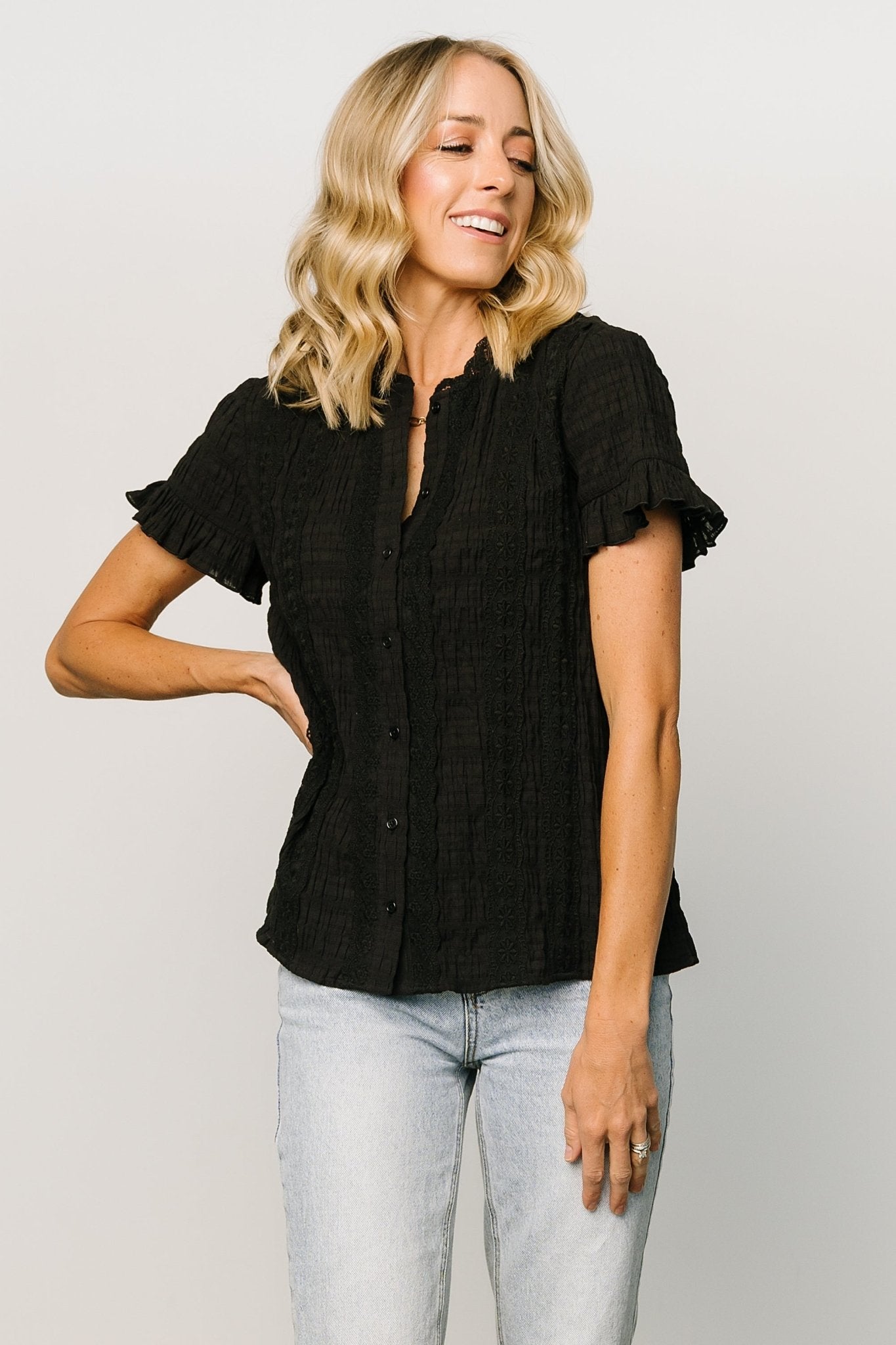 Zara Lace Top | Black - Baltic Born