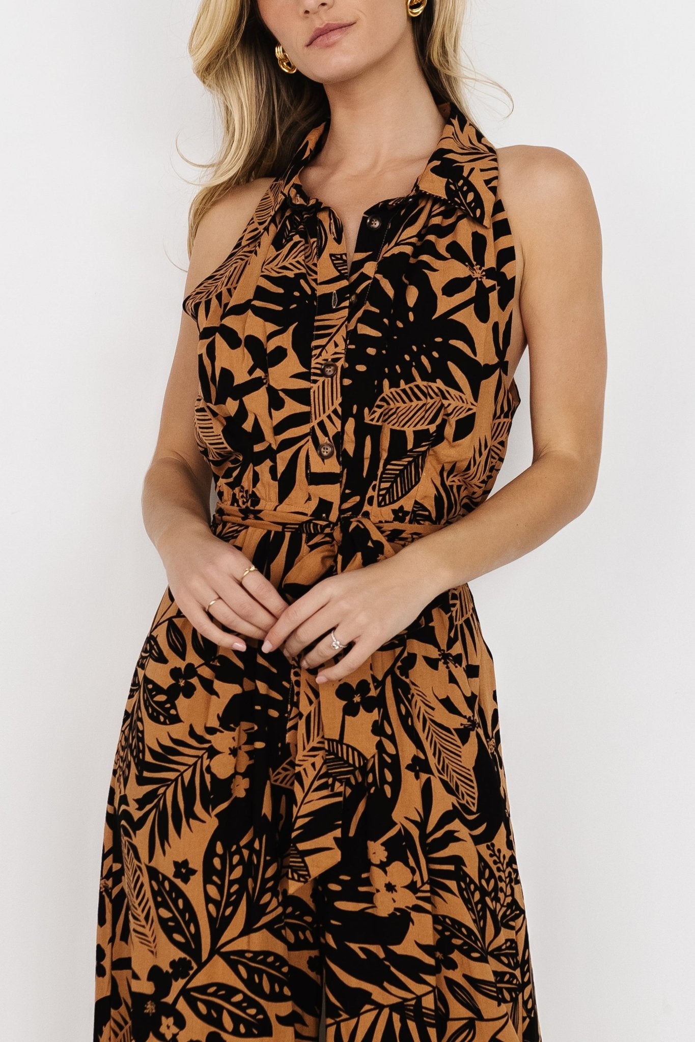 Zendaya Jumpsuit | Camel + Black Print | Baltic Born