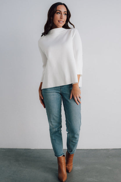 Zola Bell Sleeve Sweater | White - Baltic Born