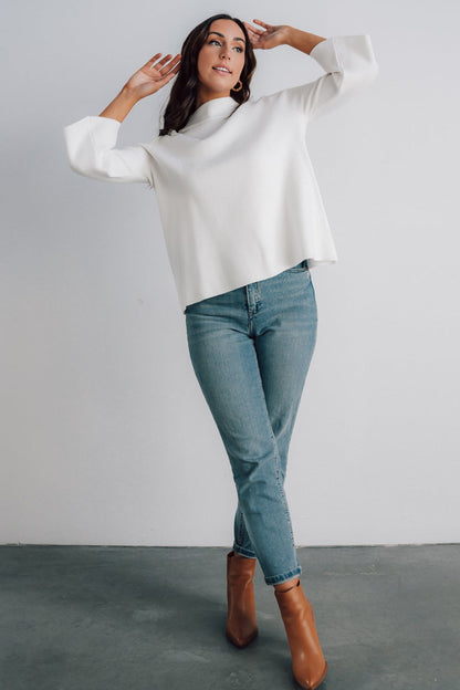 Zola Bell Sleeve Sweater | White - Baltic Born