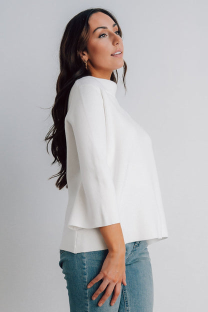 Zola Bell Sleeve Sweater | White - Baltic Born