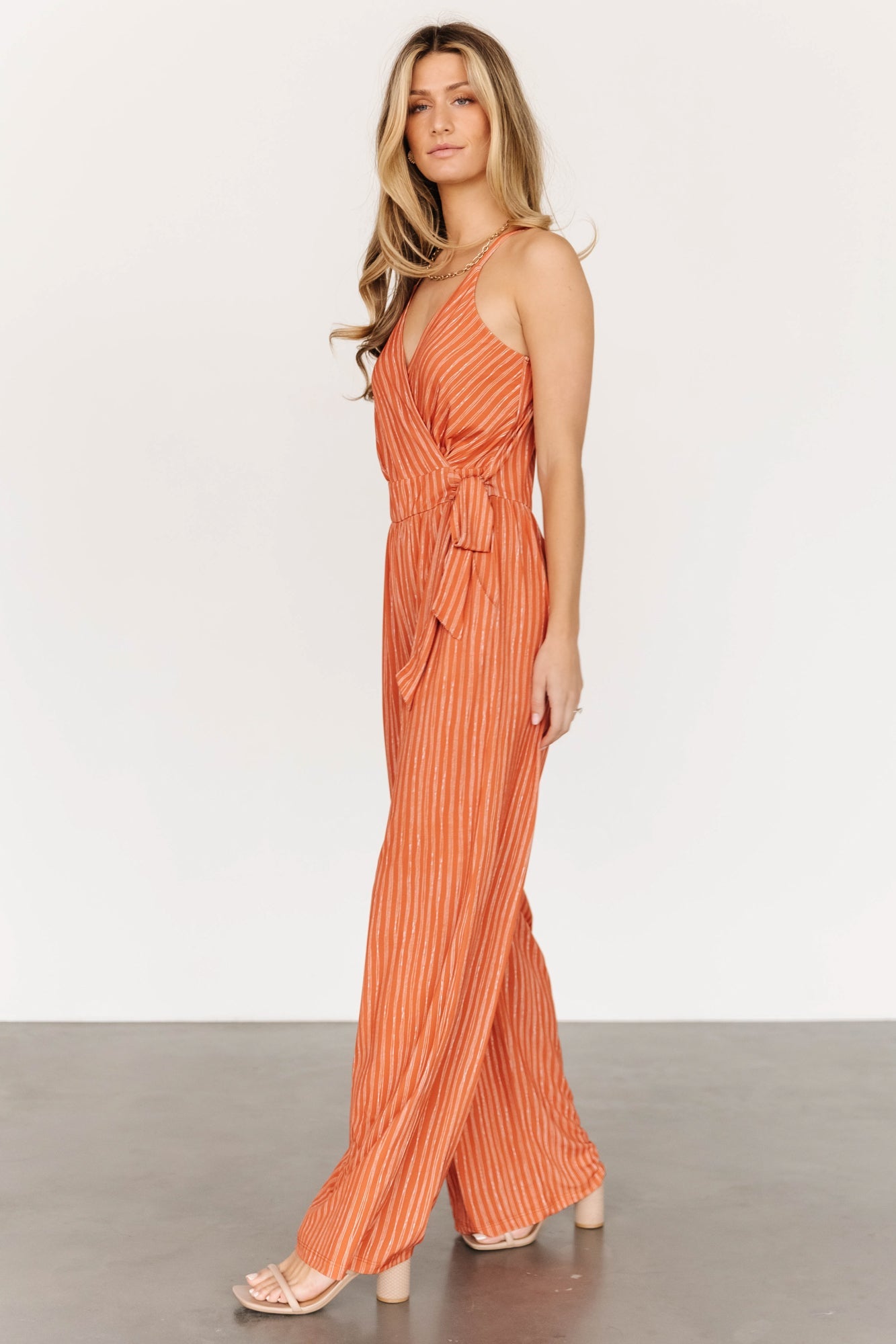 Zuri Tank Jumpsuit | Burnt Orange Stripe - Baltic Born