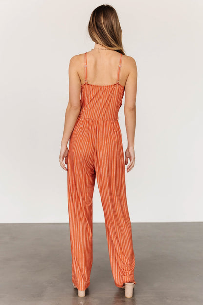 Zuri Tank Jumpsuit | Burnt Orange Stripe - Baltic Born