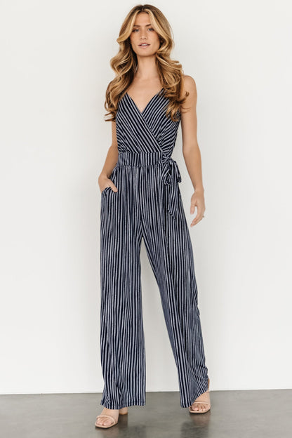 Zuri Tank Jumpsuit | Navy Stripe - Baltic Born